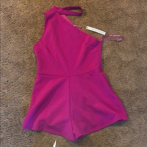 Pink romper one shoulder